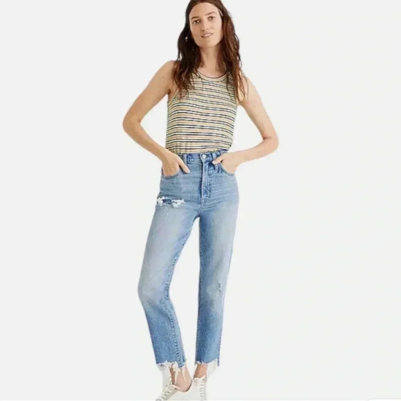 Madewell Classic Straight Jean Distressed Size 25 - Picture 1 of 7